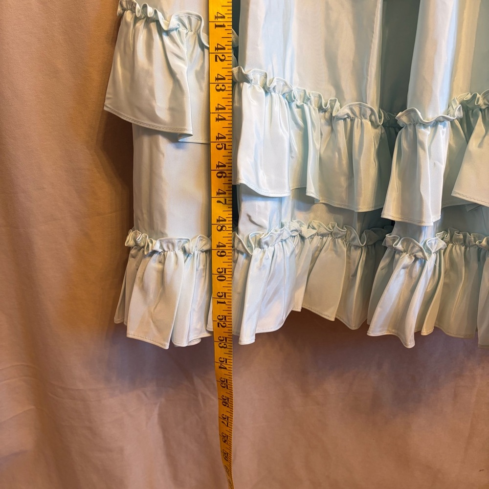 Light Blue Ruffled Strap Maxi Dress - Picture 4 of 11